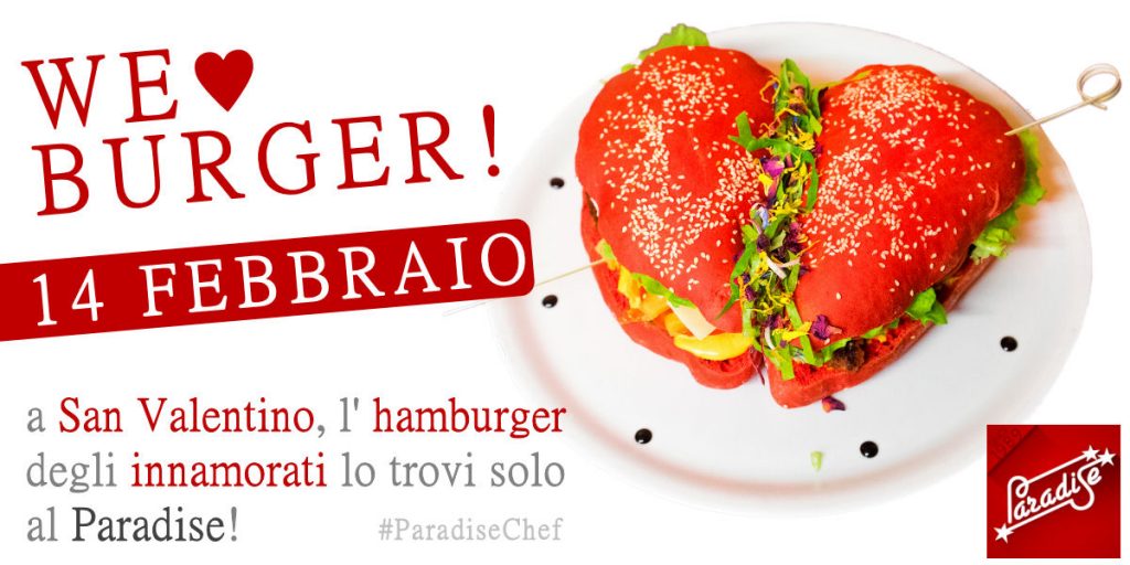 cena san valentino hamburger a forma di cuore